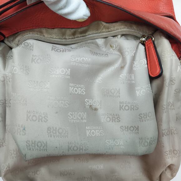 Michael Kors Hamilton Red Leather Zipper Closure Crossbody Bag - Picture 12 of 16